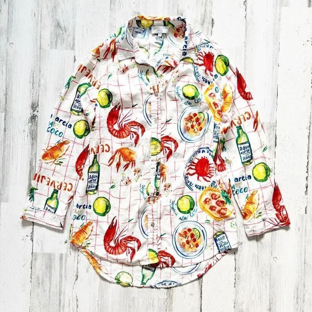 Calypso St Barth Linen Blend Button Up Shirt Size M